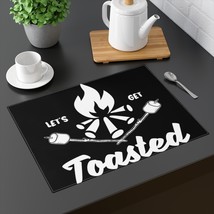 Let&#39;s Get Toasted Camping Campfire Marshmallow S&#39;mores Placemat 18&quot; x 14&quot; - £17.82 GBP