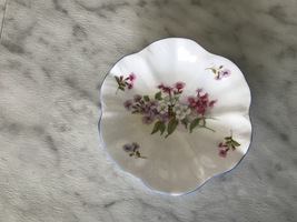 Vintage Shelley Fine Bone China Floral Trinket Ring Dish Tray (England)  - £7.86 GBP