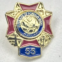 VFW Auxiliary 55 Pin Gold Tone Enamel Veterans Of Foreign Wars USA - £7.94 GBP