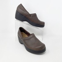 Dr. Scholl&#39;s  Womens Brown Leather Slip on Clogs, Size 8 - $20.74