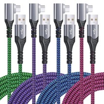 90 Degrees Usb Type C Cable, [10Ft] 4-Pack Right Angle Fast Charger Cord Compati - £24.84 GBP