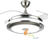 Fandian 36&quot; Modern Ceiling Fans With Light Smart Bluetooth Music Player,... - $207.99