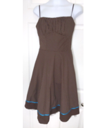 Ruby Rox Junior Dress Size 3 Brown White Teal  - £12.45 GBP