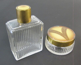 Lovely Vintage Art Deco Ribbed Vanity Glass Bottle Set - £23.64 GBP