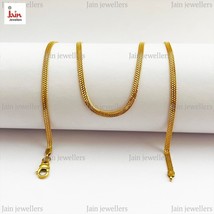 Authenticity Guarantee 
REAL GOLD Necklace Flat Chain 18Kt Yellow Gold Wide 3... - £1,544.94 GBP