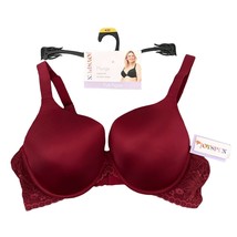 NEW Joyspun Plunge Bra Size 42D Red Lace Panels Nylon Spandex Comfort Straps - £7.18 GBP