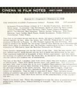 1958 Cinema 16 Film Notes Unknown Soldier Finnish Film Edvin Laine Origi... - $560.63 MXN
