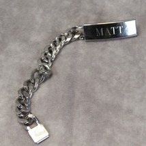 Matt 1970&#39;s ID Bracelet Chain 6 1/2&quot; Long Women  - £20.03 GBP