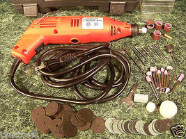 128pc Rotary Die Grinder Cutter Polisher And Accessory Tool w/Case Ul Electric - £27.53 GBP