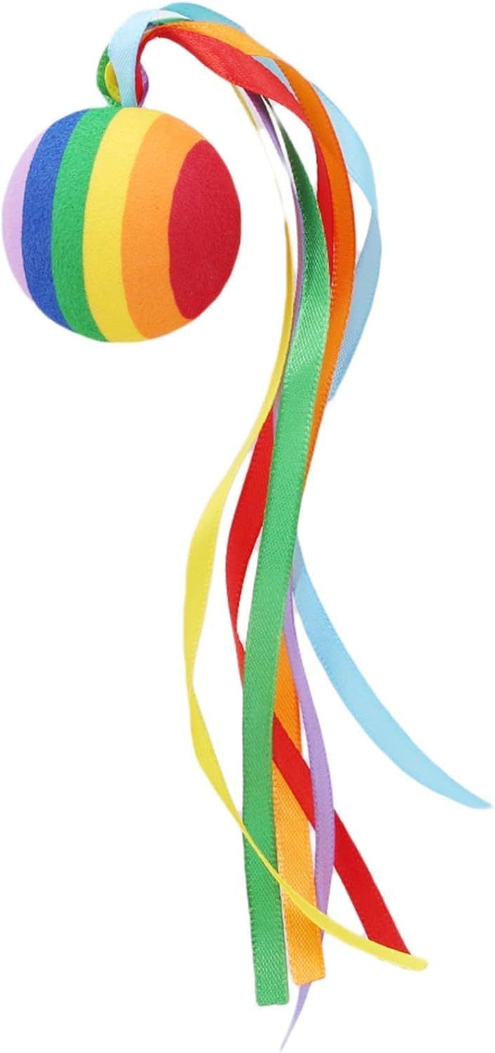Colorful Car Antenna Ball Long Ribbon Rainbow Ball Vehicle Antenna Toppe... - £13.91 GBP