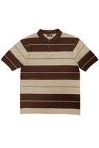 Men&#39;s Brown &amp; Khaki Old School Pique Polo Shirt (L) - $31.19