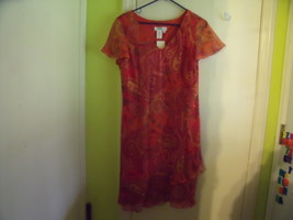 Coldwater Creek  V neck Tangerine Paisley Print Dress Size 14 petite NWT - £23.72 GBP