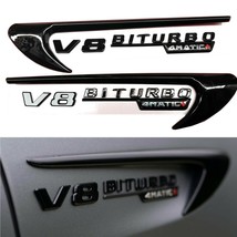 For Mercedes C63 E63 G63 Glossy Black V8biturbo 4Matic+ Badges Stickers ... - $34.64