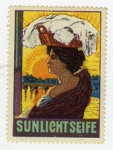Sunlight Soap Cinderella Poster Stamp Laundry Woman Germany Antique 1890... - £23.36 GBP