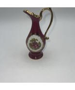 Limoges Castel France 22K Gold Porcelain Pitcher Couple Scene 5.5” - £15.27 GBP