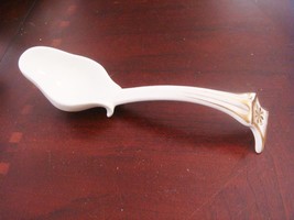 French ceramic server spoon, Vintage, unmarked, touches of gold[2-1] - $29.69