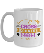 Mom Mugs. Cross Country Mom. White Coffee Mug  - £14.33 GBP