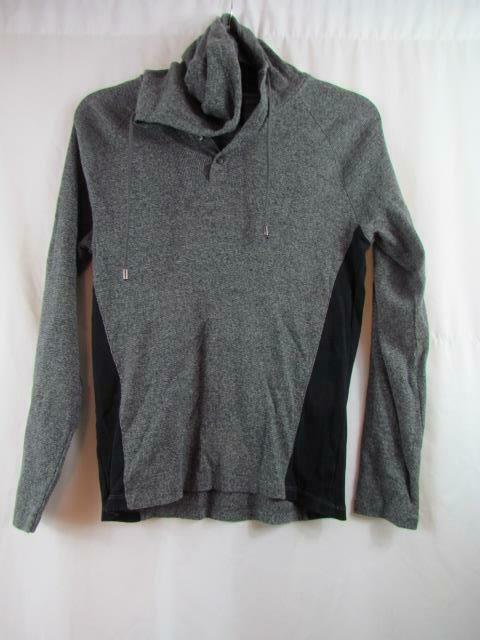 Calvin Klein Jeans Gray Black Hooded Shirt Sz M Long Sleeve - $5.69