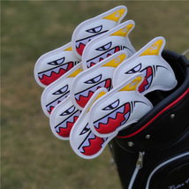 Golf Club Iron 4-9-PAS Head Cover Hungry Shark Face White Black 9 Pieces... - $26.90