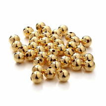 14K Gold Round  Loose bead 4 5 6 mm  (price for 10 piece ) - £31.28 GBP