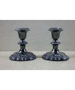 Viking Silverplated Old English Reproduction Ornate  Candle Holder Pair - £21.75 GBP