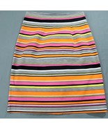 Worthington Women Skirt Size 8 Orange Stretch Midi Bold Stripe Preppy Bo... - £9.90 GBP