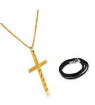 Cross Necklace for Men Boys, Stainless Steel Chain - $55.14