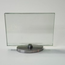 Solid Fused Glass 6&quot; x 4&quot; Swivel Floating Double Photo Bevelled Frame Metal Base - £11.64 GBP