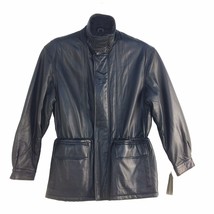 London Fog, Men&#39;s, Vintage, Leather 3/4 Length Coat / Jacket , Zip Front, Black - £239.00 GBP