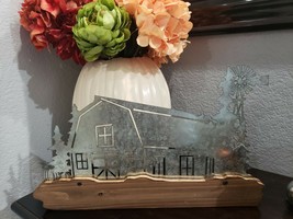 Thanksgiving Welcome Fall Barn Windmill Trees Cut Out Home Decor Metal Sign - £23.80 GBP