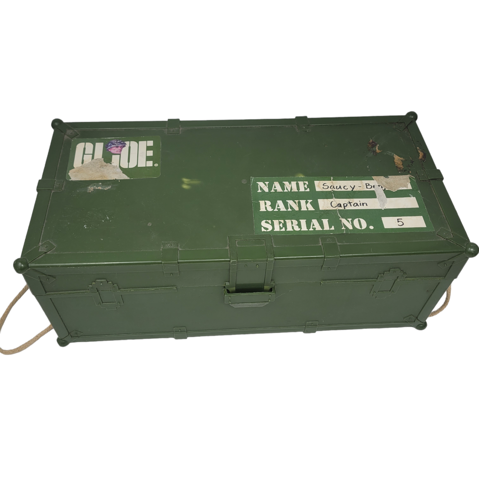 Hasbro 1997 GI Joe Footlocker Vintage Green Rope Chest Storage Box ...