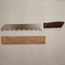 Vintage 14&quot; Cattaraugus Serrated Frozen Meat Knife With Pistol Grip Hand... - $24.95