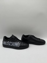 Moschino Serena Logo Leather Sneakers Black/White 40 - £166.58 GBP