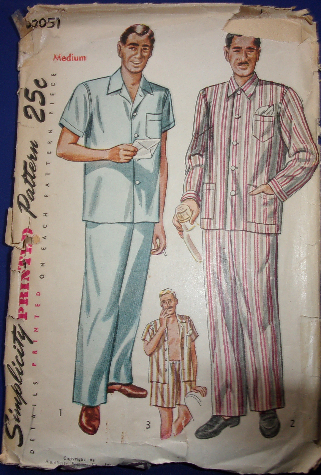 Primary image for Vintage Simplicity Men’s Pajamas Size Medium #2051