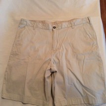 Size 38 George shorts khaki flat front  Inseam 9.5 inch    - $21.59