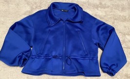 womens zara size small cropped athletic jacket long Sleeve - £29.25 GBP