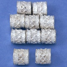 Bali Barrel Silver Plated Beads 7mm 16 Grams 10Pcs Approx. - £5.43 GBP
