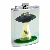 An item in the Collectibles category: Vintage Alien Abduction D8 Flask 8oz Stainless Steel Hip Drinking Whiskey