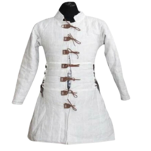 Medieval Product Thick Padded White Gambeson Play Movies Theater Costume Sca - £76.10 GBP+