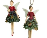 Gisela Graham London Evergreen Holiday Fairies Set of 2 Ornaments 4.25 in - $26.16