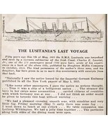 The Lusitania&#39;s Last Voyage 1965 Almanac Military Nautical Ephemera DWNN4 - $27.22 CAD