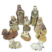 Vintage Nativity Scene Hand Painted Porcelain Figurines 10 Piece Set - £13.95 GBP