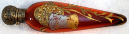 Antique Webb Cranberry Glass Laydown Perfume/ Scent Bottle Enamel Decora... - $325.00