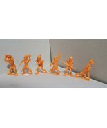 Vintage Orange Plastic Cavemen - Set of 6 Imperial China - $31.51 CAD
