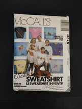 McCall&#39;s Sewing Pattern 3775 Sweatshirt  Misses and Mens XS to XL Uncut Vintage - £4.65 GBP