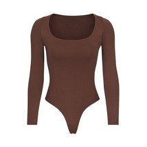 SKIMS Essential Long Sleeve Scoop Neck Bodysuit Size L/XL Cocoa (Brown) NWT - $44.95