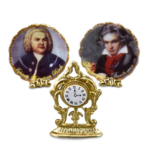 Composer Mantel Clock Set 1.464/6 Reutter Plates Music DOLLHOUSE Miniature - $21.10