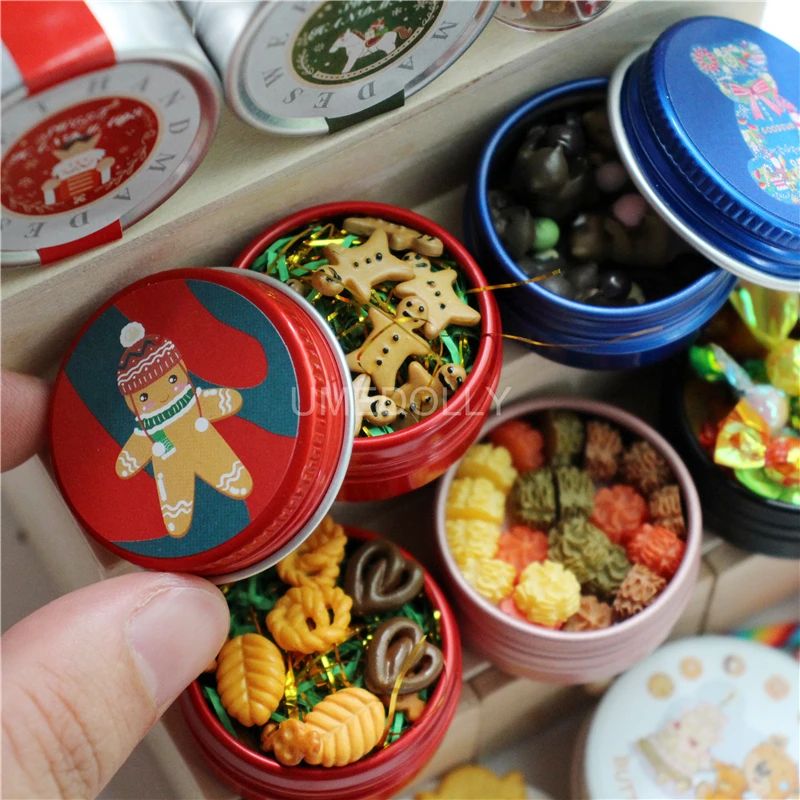 1/6 Scale Miniature Dollhouse Christmas Candy Biscuit Cookies Mini Food for BJD - £6.88 GBP+