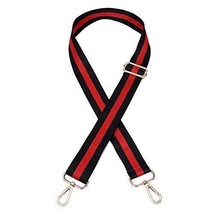 Wide Shoulder Strap Adjustable Replacement Belt Guitar Style Black Red  ... - £21.66 GBP