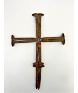 Large Antique Handmade Railroad Spikes Heavy Cross Art Décor Approx. 20x... - $84.40 CAD
